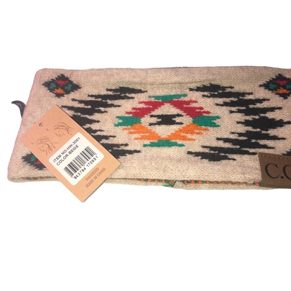 Southwestern Aztec Print Winter Ear Warmers Knit Headbands HeadWr - Picture 2 of 11